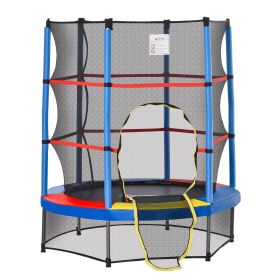 Φ5FT Kids Trampoline with Enclosure Net for Age 3 to 6 Years, Mixed Color