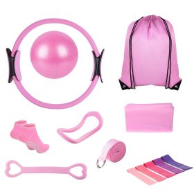 14Pcs Per Set Pilates Ring Kit For Women With Yoga Ball Arm Stretcher 5 Resistant Bands 8 Resistant Band Elastic Band Non-slip Socks Yoga Strap