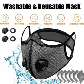 Reusable Half Face Cover Mask W/ Filter Cycling Outdoor Sport Face Mask Grey(Logistics Only For USPS.TK/TMEU Only For Self-pickup)
