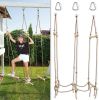 Rickety Bridge Rope Ladder Ninja Slack line Accessories Backyard Obstacle Course Accessories for Ninja Warrior Training Rope Bridge Skip for Kids