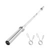 VEVOR 6FT Barbell Bar, Fits 2-Inch Weight Plates, Chrome Plated Barbell Bar with Knurled Grip for Strength Training, Weightlifting, Squat, Deadlift