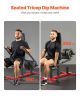 VEVOR Seated Dip Machine, Tricep Bicep Press Down Machine with Cable Bar, Adjustable Seat, and Backrest, Exercise Equipment for Chest Training