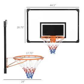 Soozier Wall Mounted Basketball Hoop With 45X 29 Shatter Proof Backboard, Durable Rim And All-Weather Net For Indoor And Outdoor Use