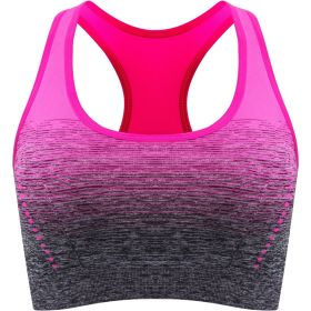 1pc/2pcs/3pcsMedium Support Two Tone Racer Back Sports Bra, Fitness Workout Running Yoga Bra (Color: Rose Red, size: M(6))