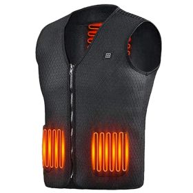 Heat Jacket Vest 3 Heating Gear Adjustable USB Heated Vest Warm Heat Coat Vest w/ 5 Heating Zones For Men Women Winter Outdoor Activity (Color: Black, size: medium)